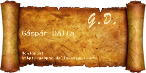 Gáspár Dália névjegykártya